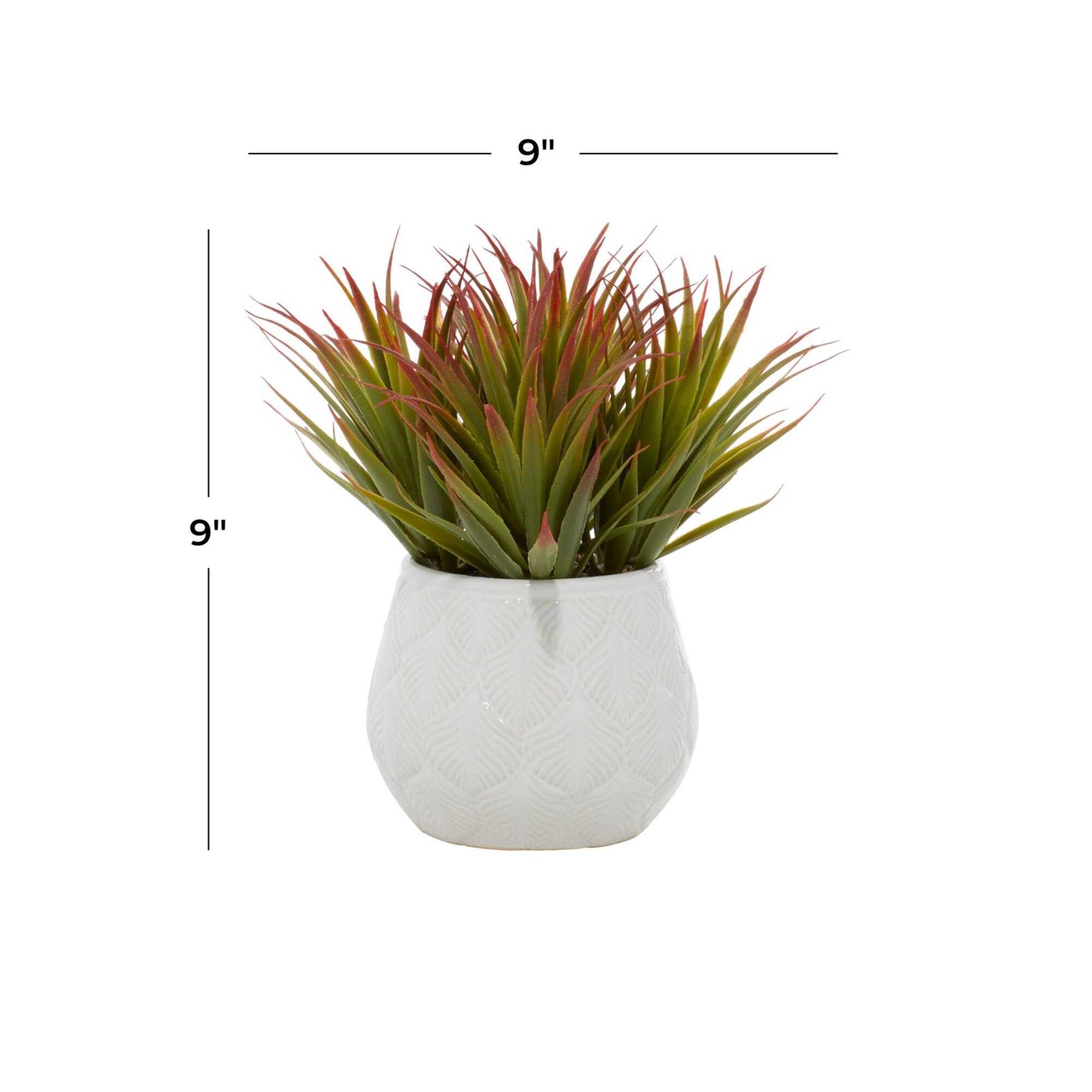 White Ceramic Contemporary Artificial Foliage
